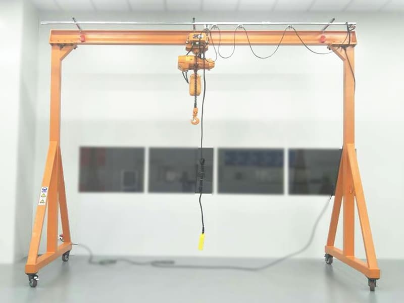 orange mobile gantry crane for workshop