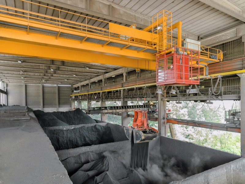 clamshell grab overhead crane for coal industry