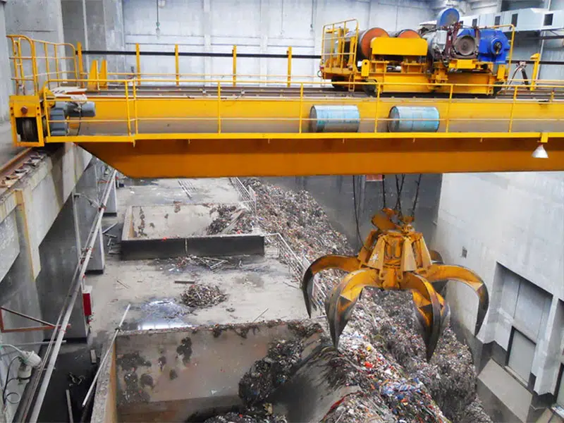 multi petal grab overhead crane for wastes