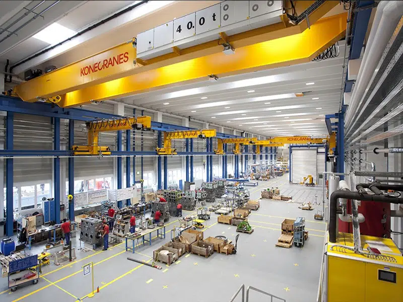 wall travelling jib crane below overhead crane
