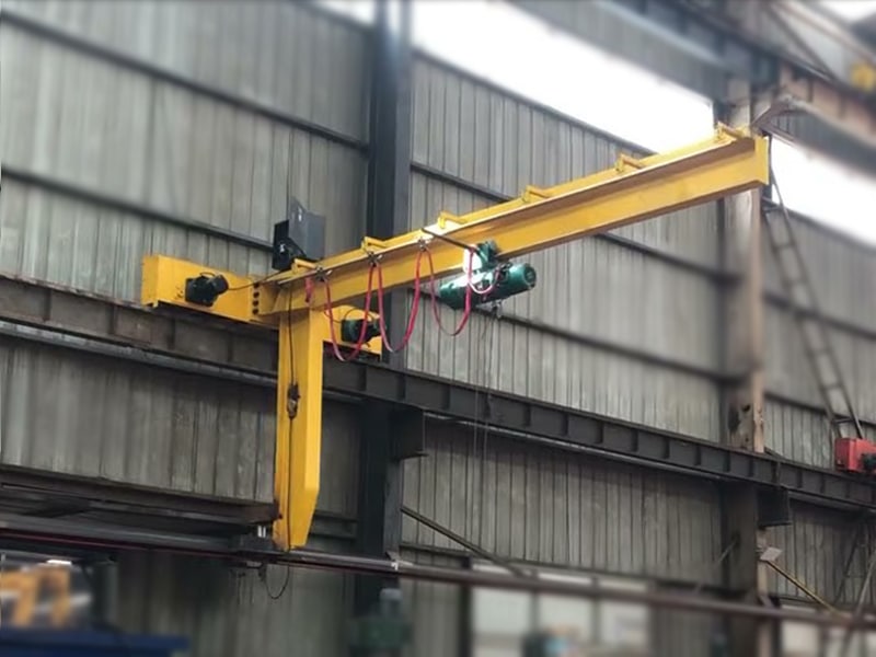 wall travelling jib crane with wire rope hoist