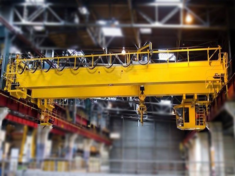 yellow double girder overhead crane