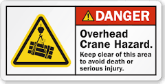 overhead crane danger label